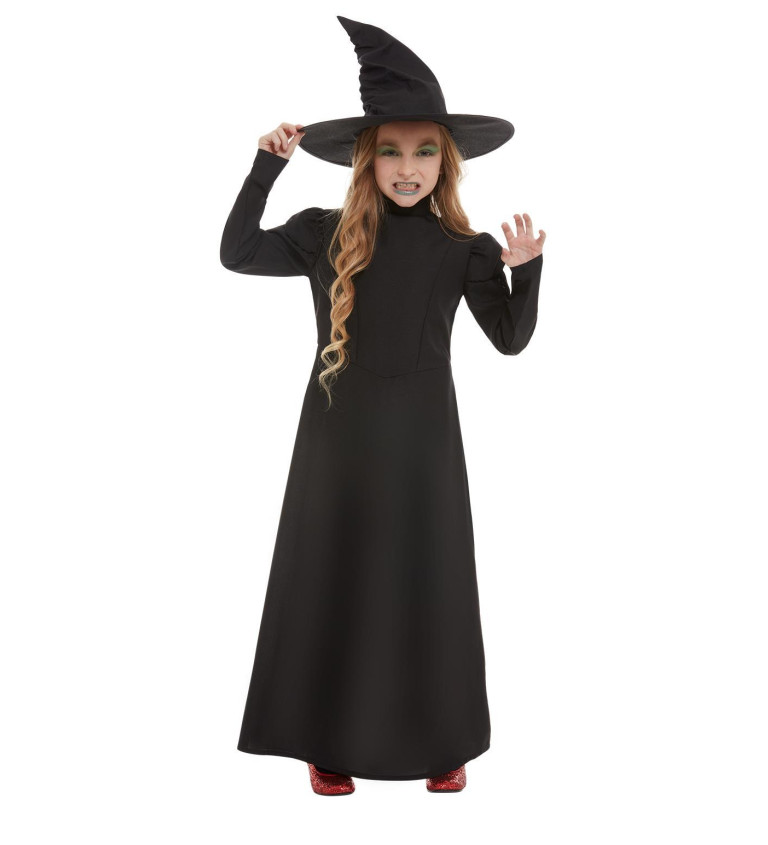 Dětský kostým - černá čarodějnice