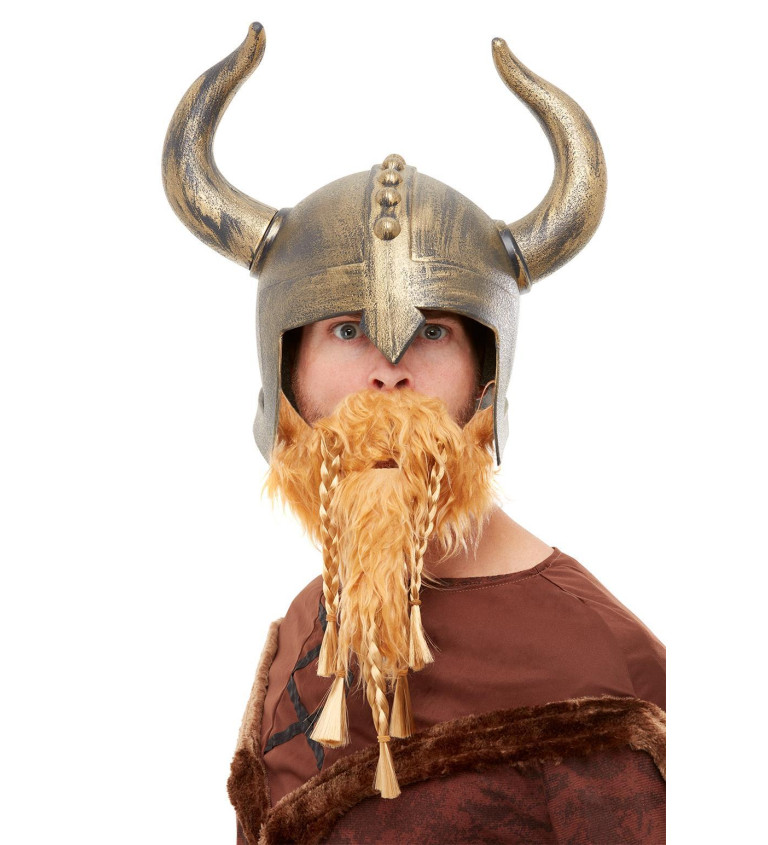 Vikingská helma s vousy