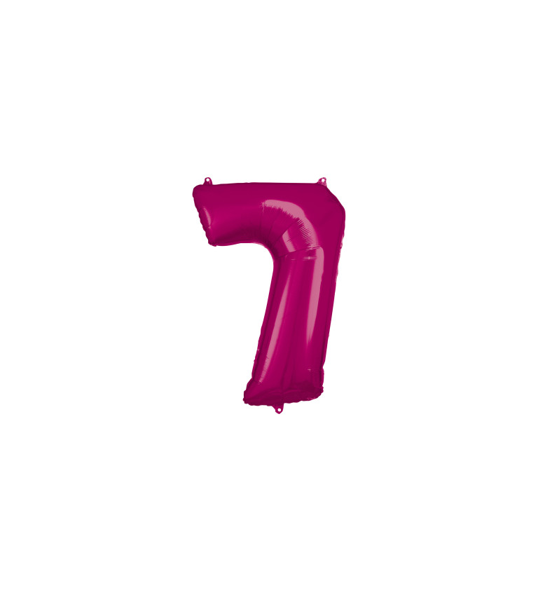 Fóliový tmavě růžový balónek - číslo 7