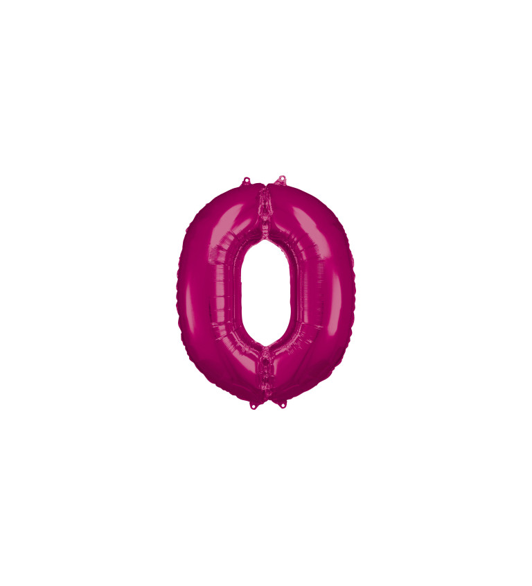 Fóliový tmavě růžový balónek - číslo 0