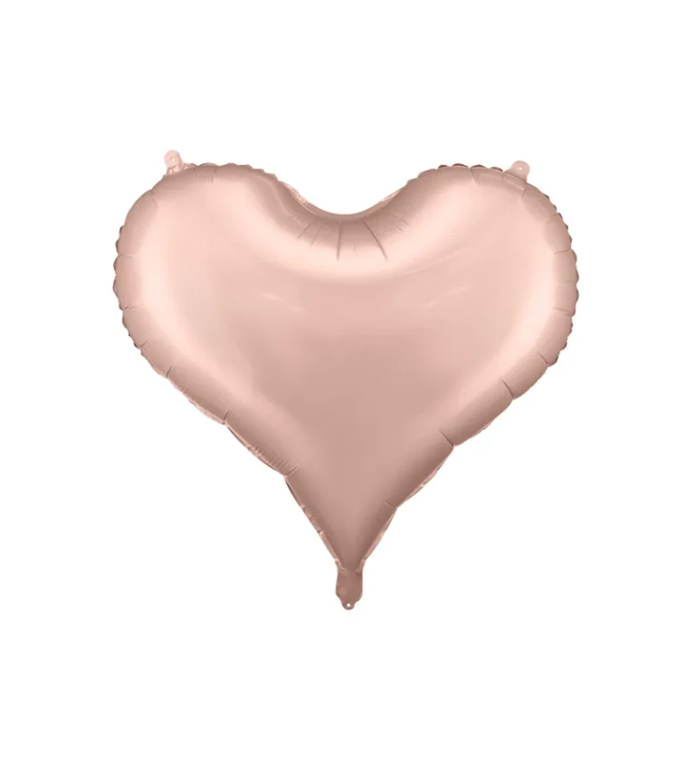 Fóliový balónek srdce, růžově zlatá, 64cm