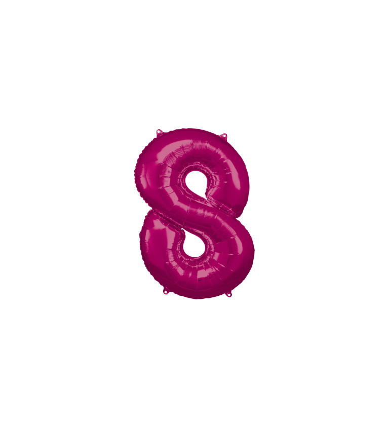 Fóliový balónek číslo 8 - růžový