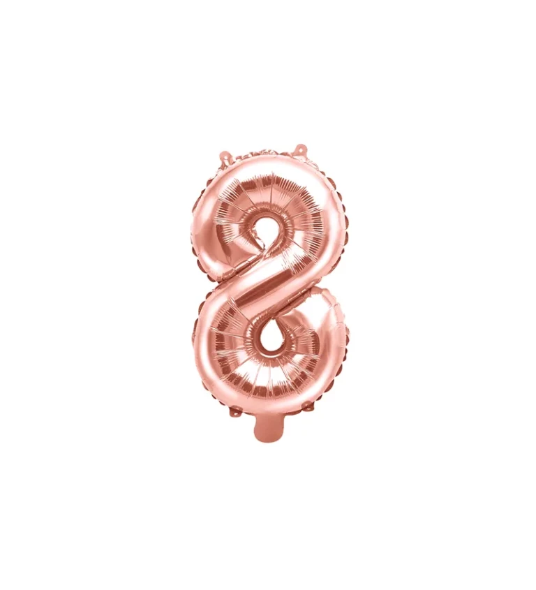 Fóliový balónek číslo 8, růžově zlatá, 40cm