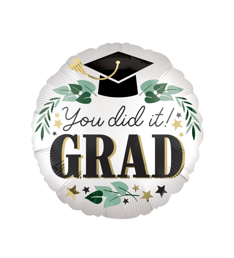 Fóliový balónek Grad bílý 43 cm