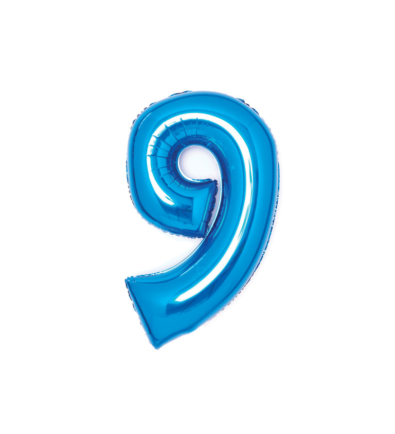 Fóliový balónek číslo 9, modrý, 66cm
