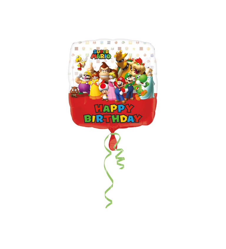 Mario Happy Birthday balónek
