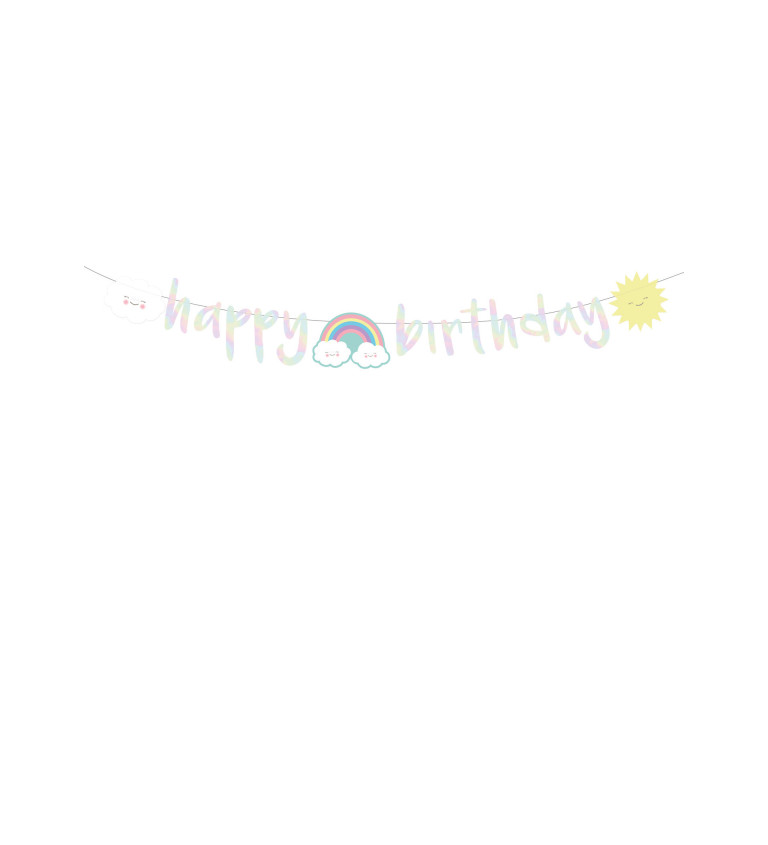 Duhová girlanda - Happy Birthday