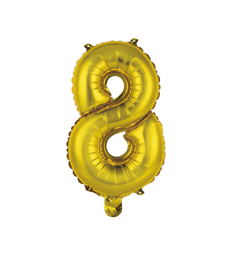 Fóliový balónek číslo 8, zlatý, 40cm