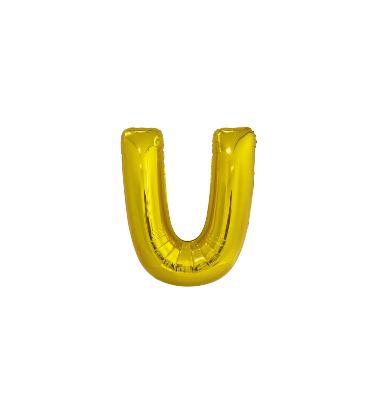 Fóliový zlatý balónek - písmeno U