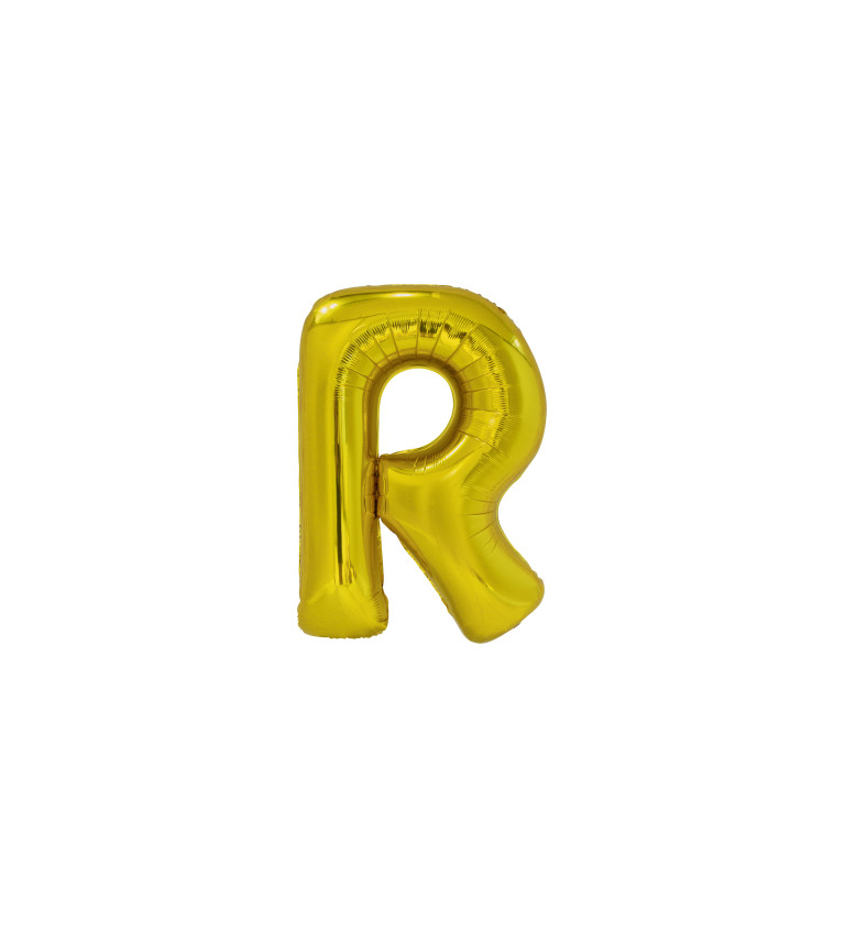 Fóliový zlatý balónek - písmeno R