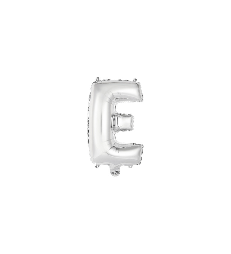 Fóliový mini stříbrný balónek - písmeno E