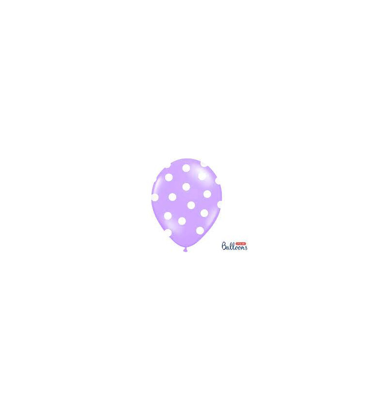 Balónky fialové s bílými puntíky
