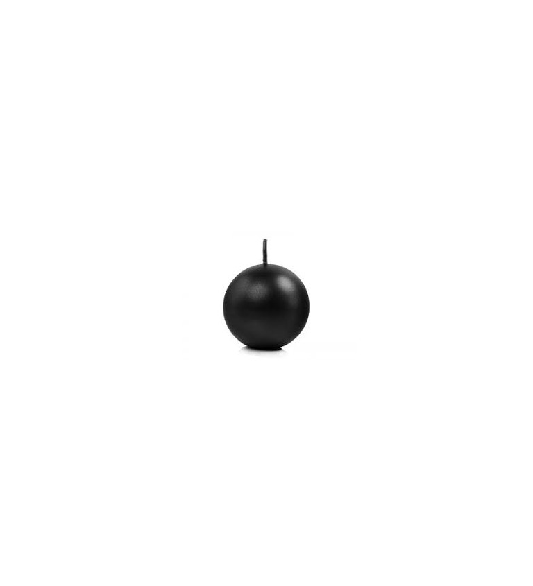 Černá svíčka ve tvaru koule