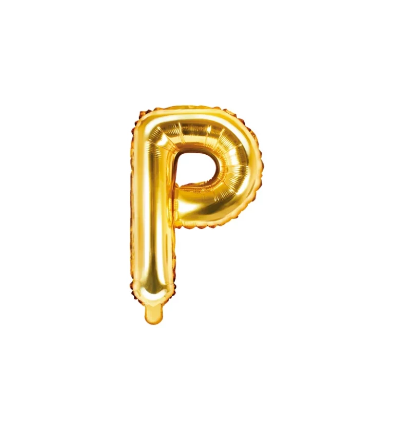 Fóliový balónek Písmeno ''P'' - zlatý