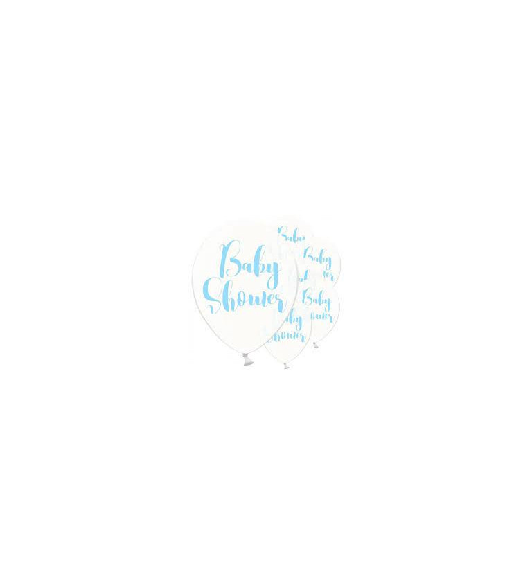 Latexové balónky 30 cm Baby shower, modré, 6 ks