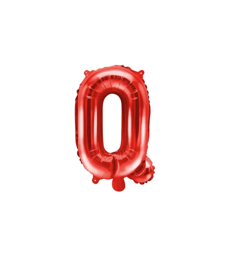 Fóliový červený balónek "Q"