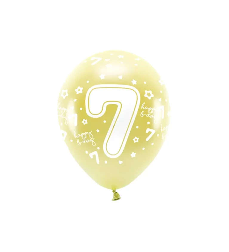 Eko světle zlatý balónek číslo 7