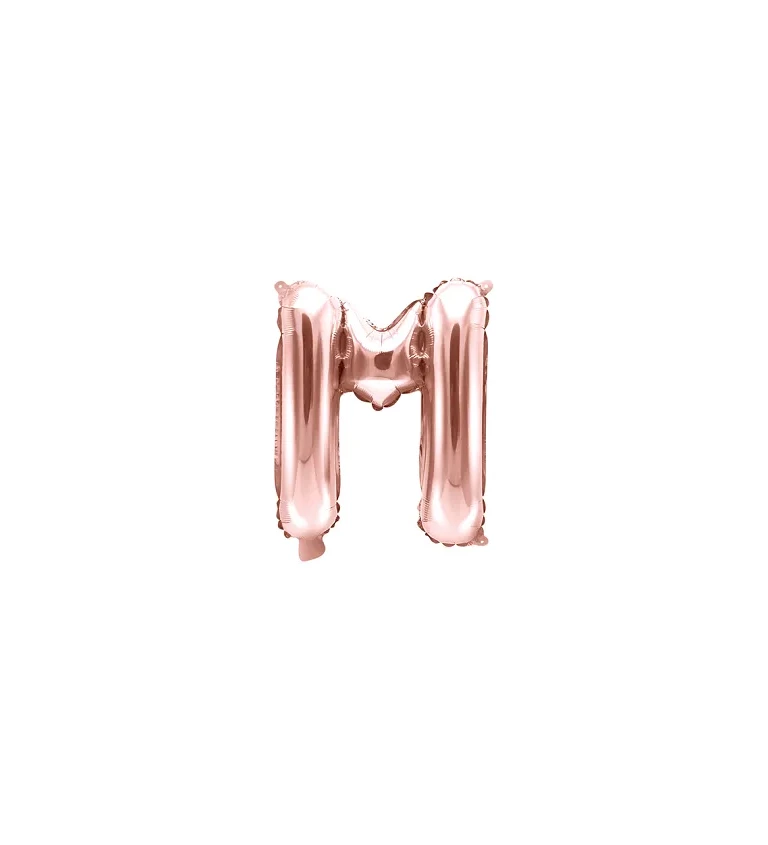 Fóliový balónek písmeno M rosegold 35 cm