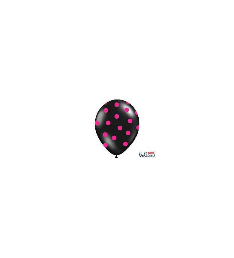 Latexové balónky 30 cm růžové puntíky, 6 ks