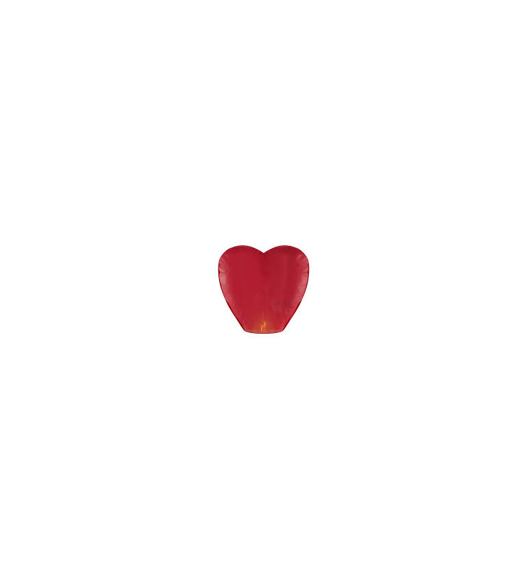 Lampión červený ve tvaru srdce