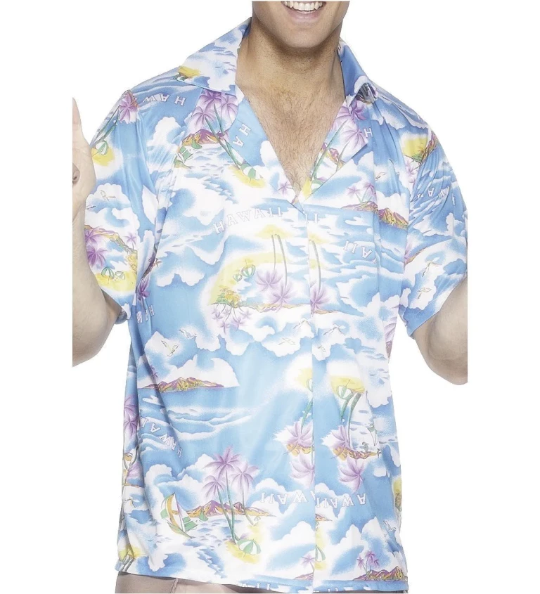 Havajská košile ve světle modré barvě