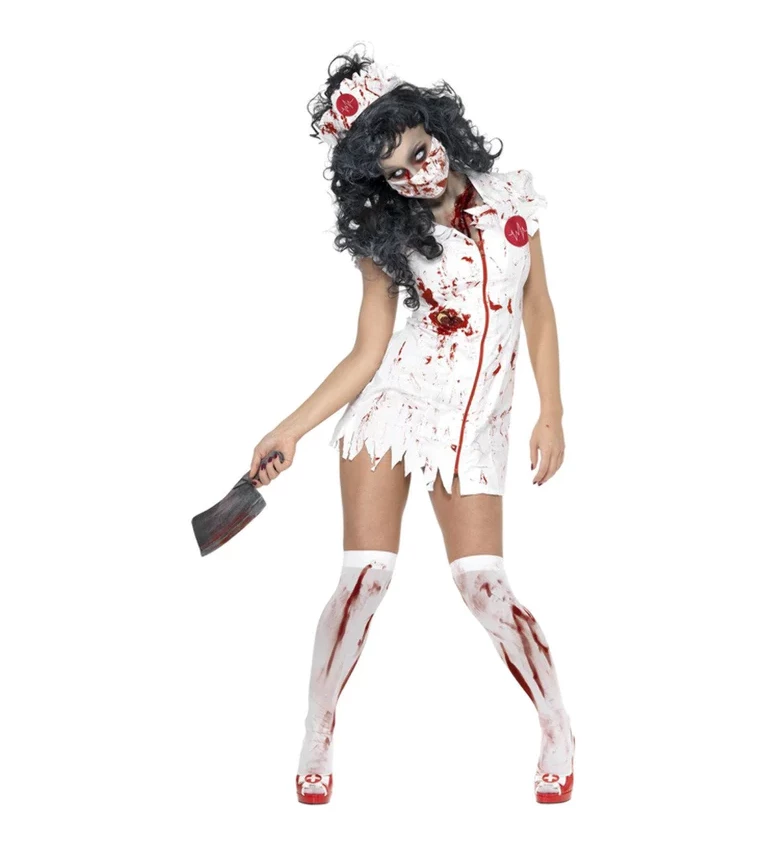 Dámský kostým - Zombie sestřička a rouška