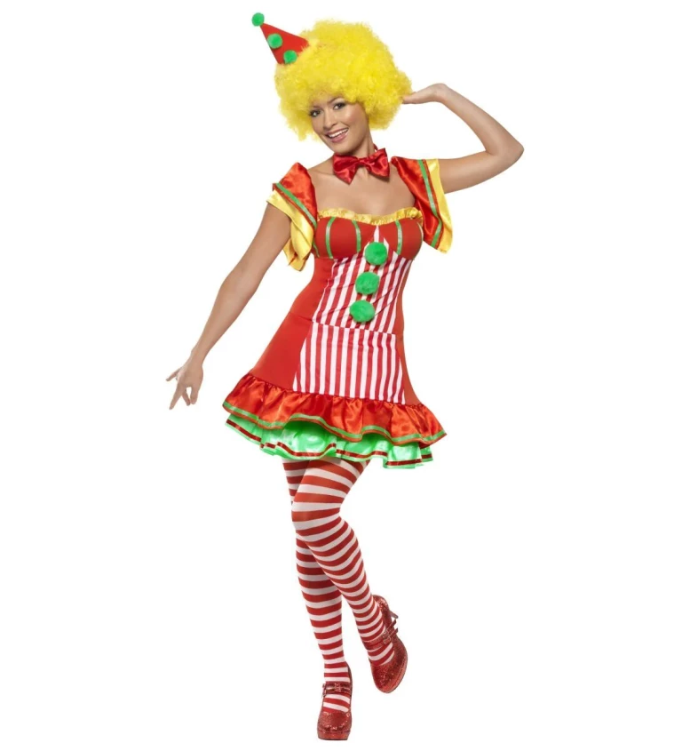 Kostým na karneval - Klaunice - proužkované šaty