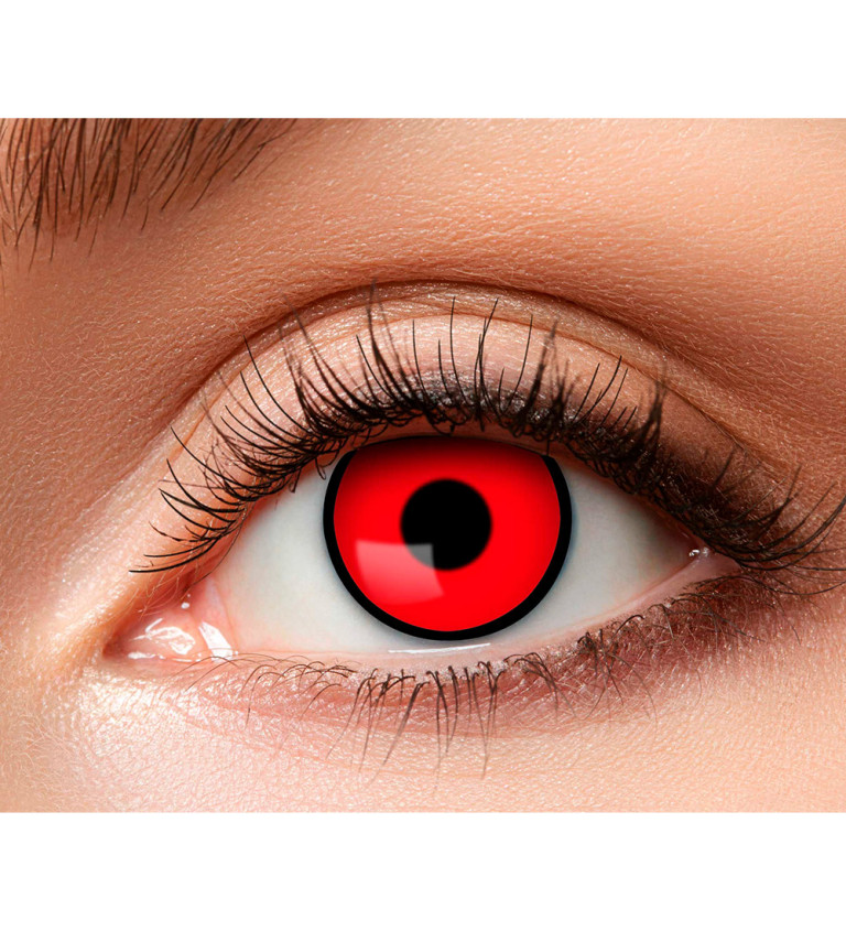 Kontaktní čočky - červené s černým lemováním