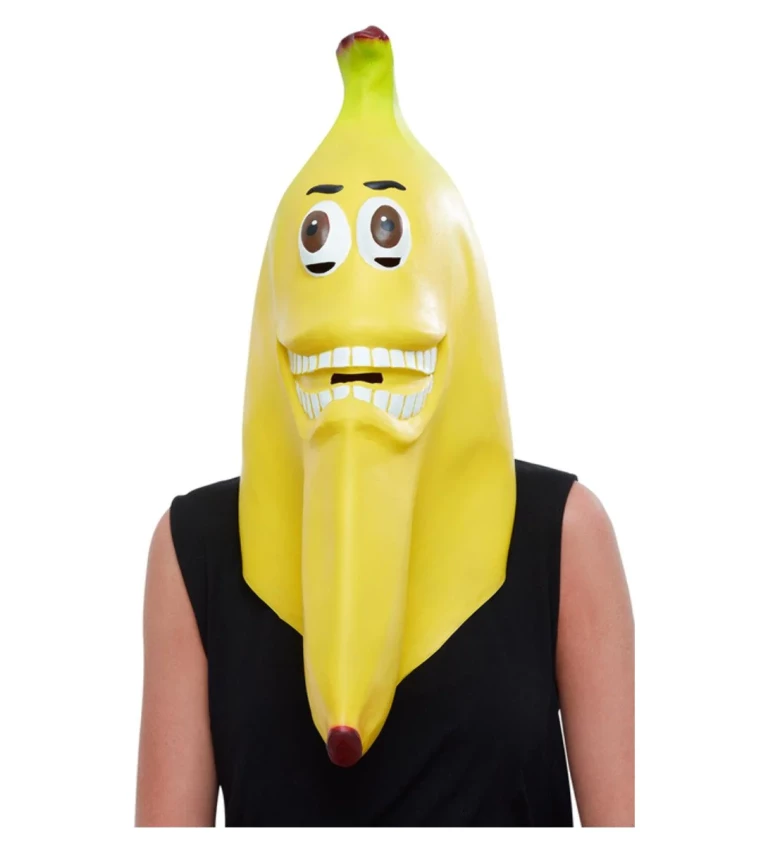 Banánová celohlavová latexová maska