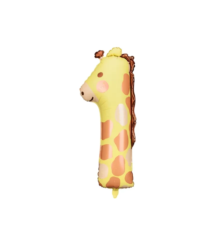 Fóliový balónek - číslice 1 - Žirafa