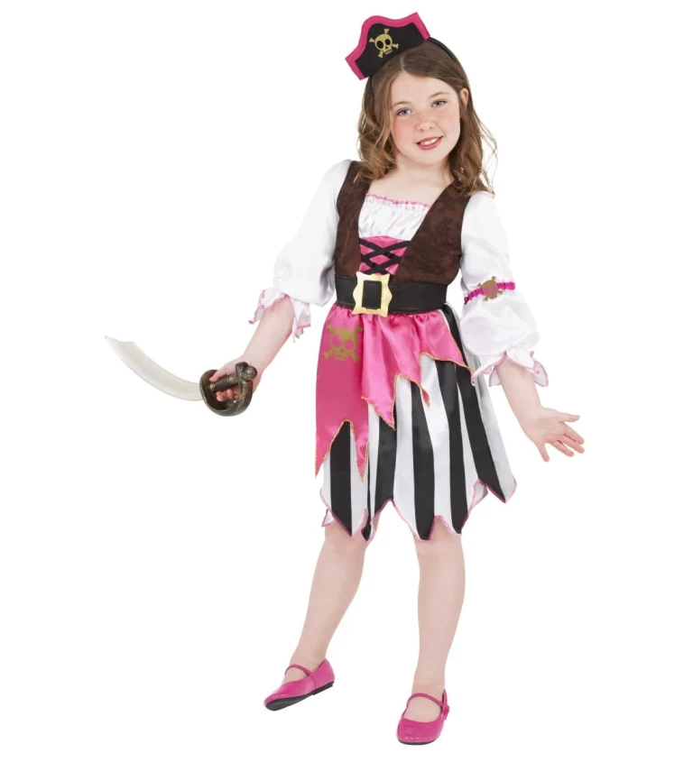 Dětský kostým - Růžová pirátka