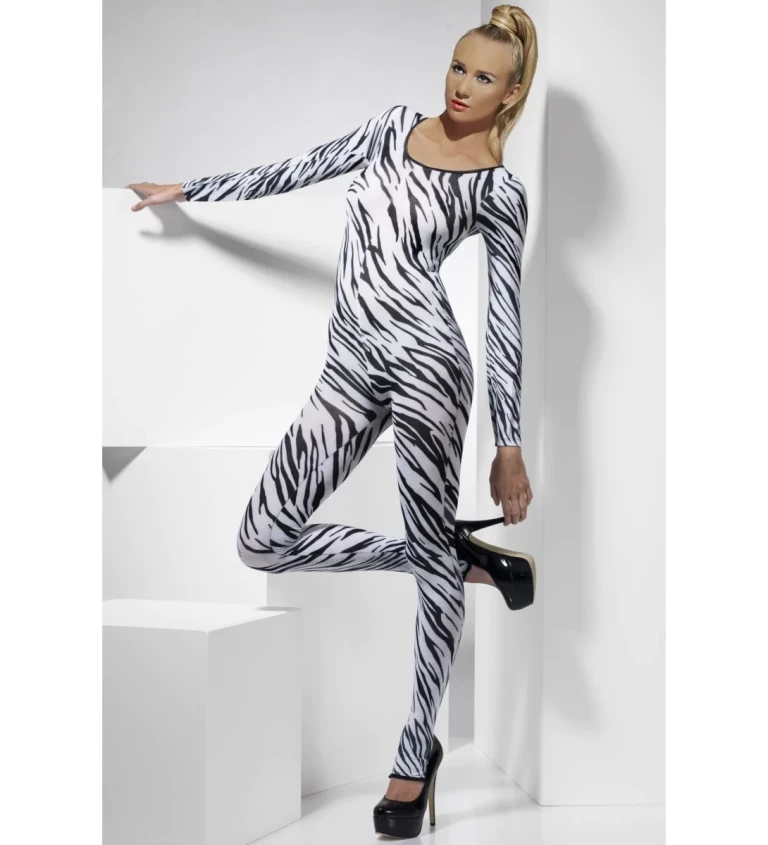 Dámský kostým bodýčko zebra