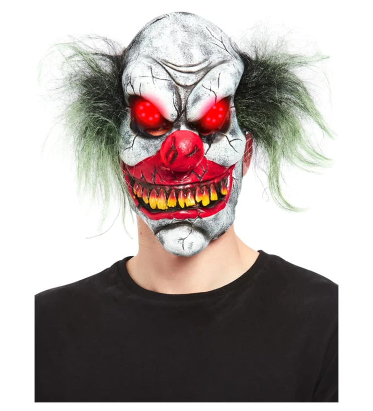 Maska Halloween klaun svítící oči
