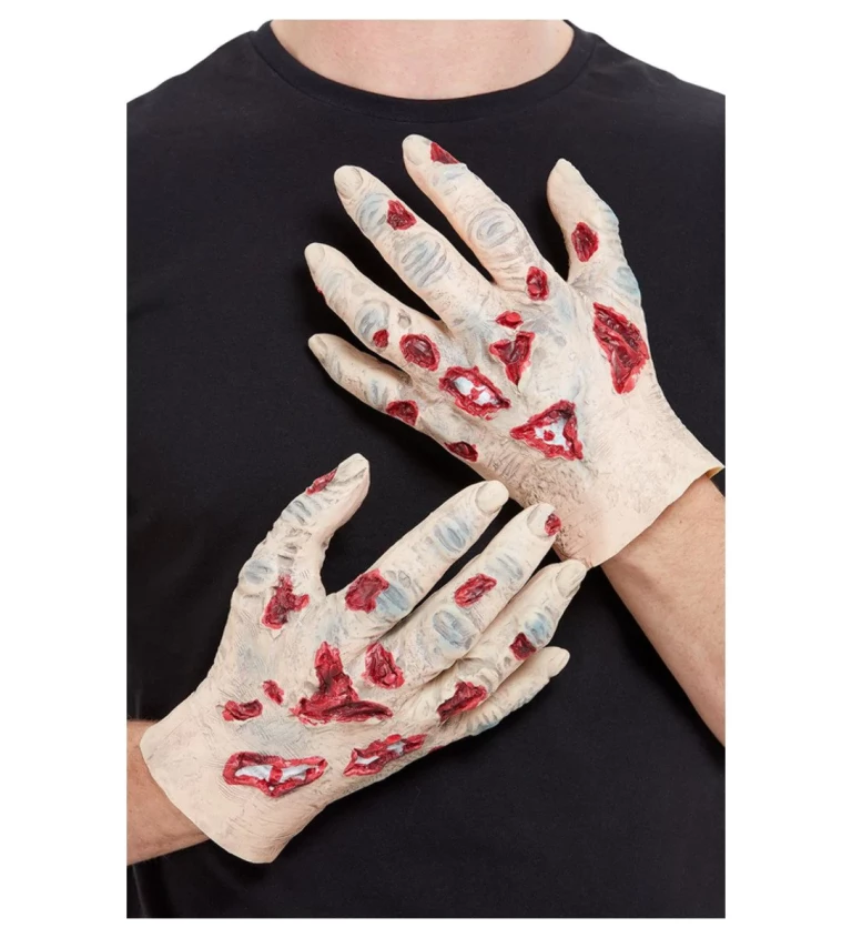 Krvavé zombie rukavice latex