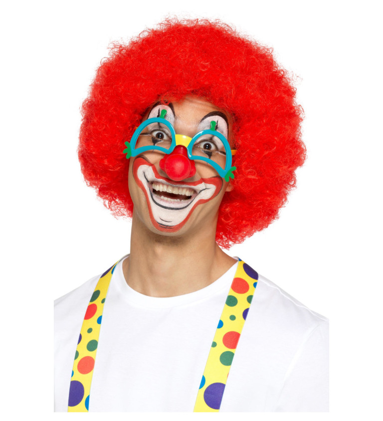 Brýle s gumovým nosem - klaun