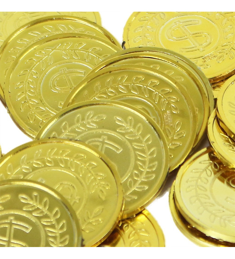 Zlaté plastové mince