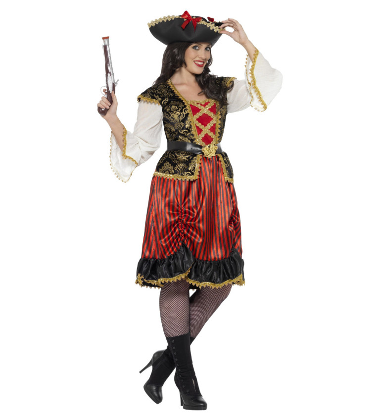 Dámský kostým - pirátka - červený