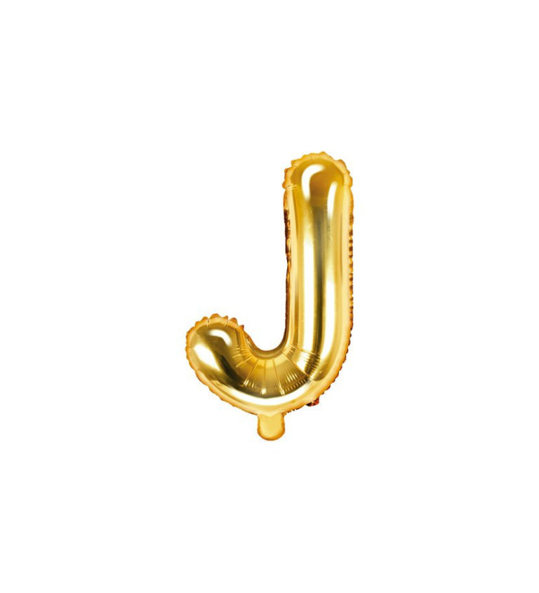Mini balónek J - zlatý