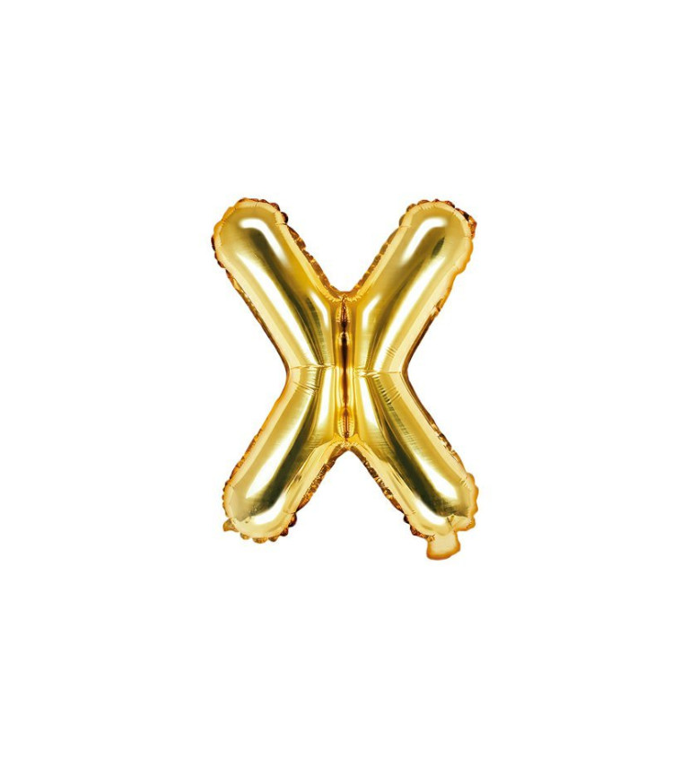 Mini balónek X - zlatý