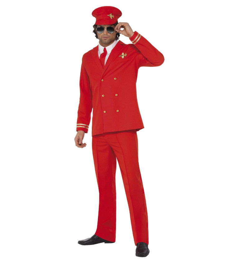 Pánský kostým - Pilot -  červený