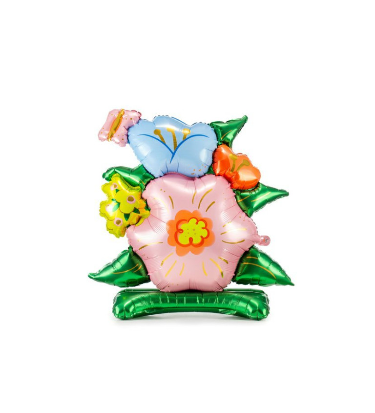 Fóliový balónek květiny barevné
