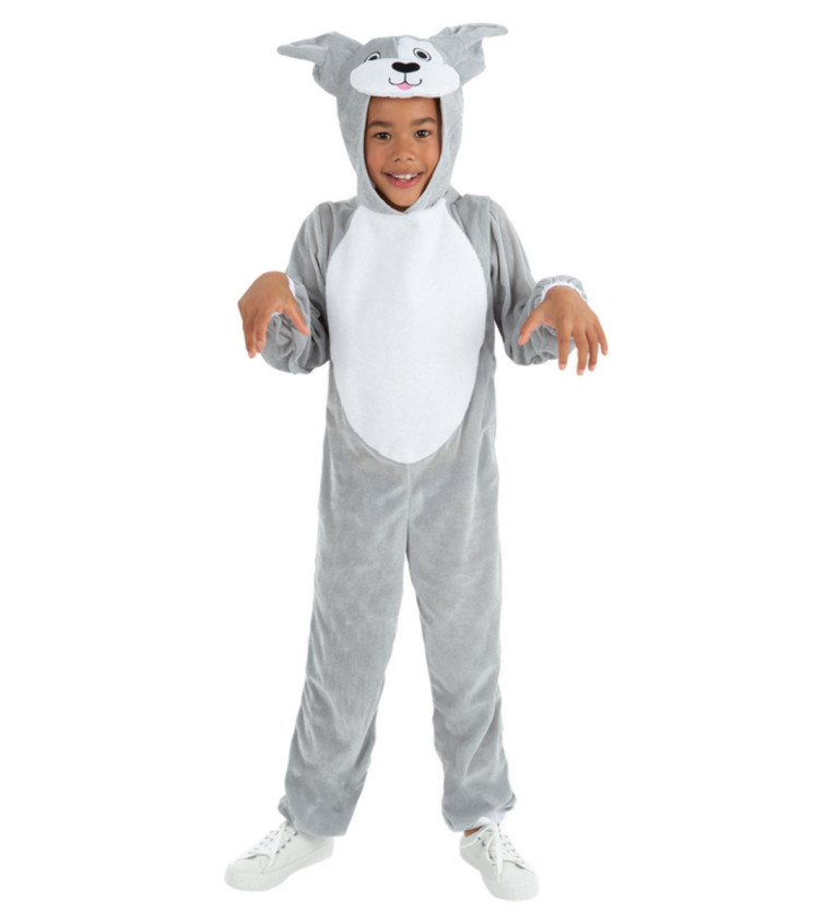 Dětský kostým psa - šedý