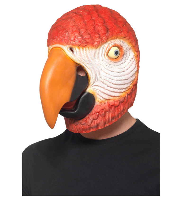 Latexová maska - papoušek