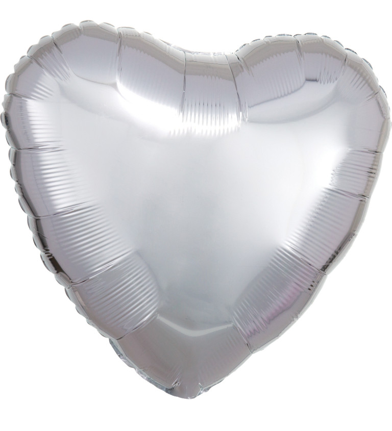 Fóliový balónek stříbrné srdce