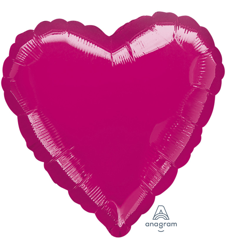 Fóliový balónek tmavě růžové srdce