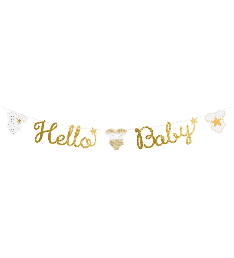 Hello baby zlatý banner