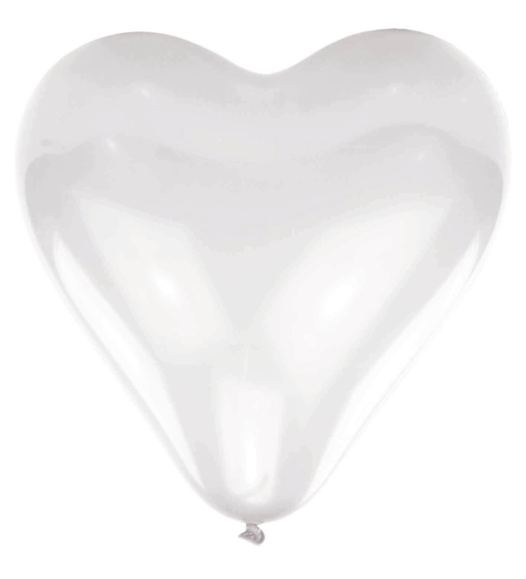 Latexové balónky ve tvaru srdce - bílé