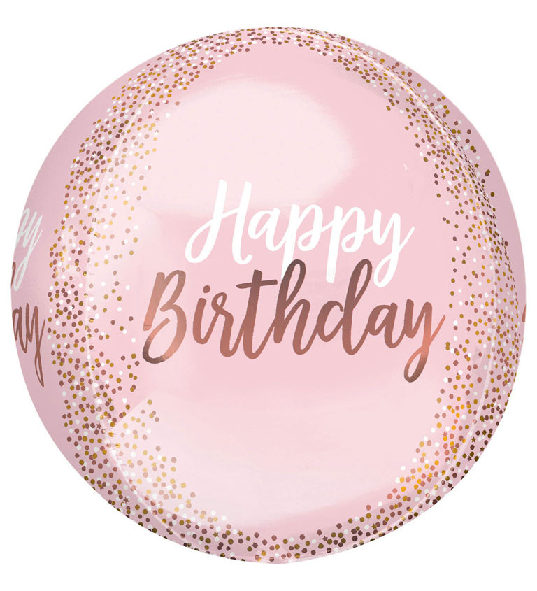 Balónek Happy birthday - růžový