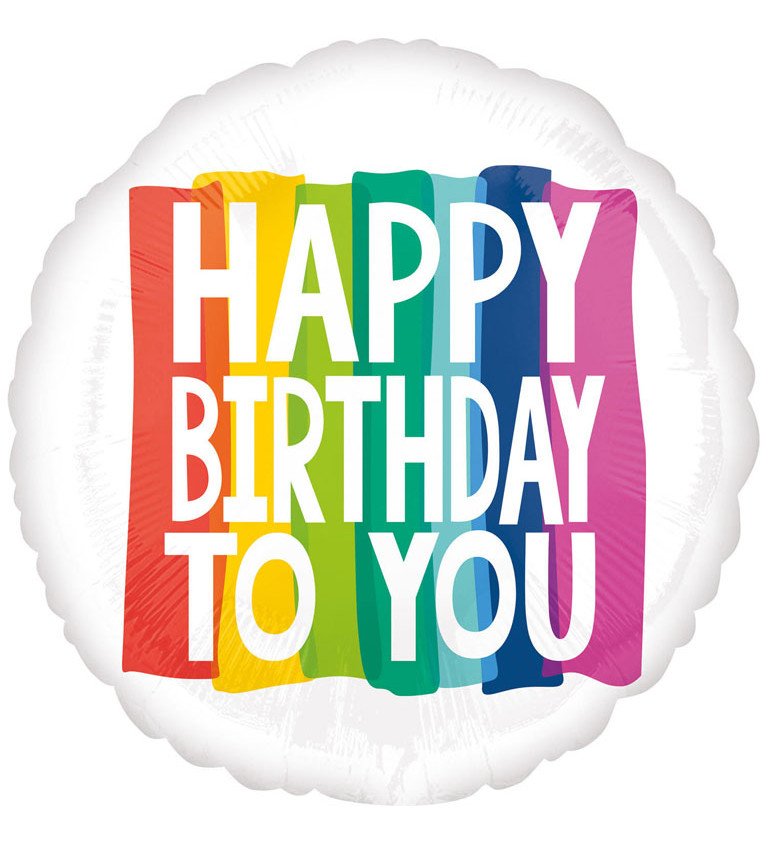 Fóliový balónek Hapy birthday to you duhový 70 cm