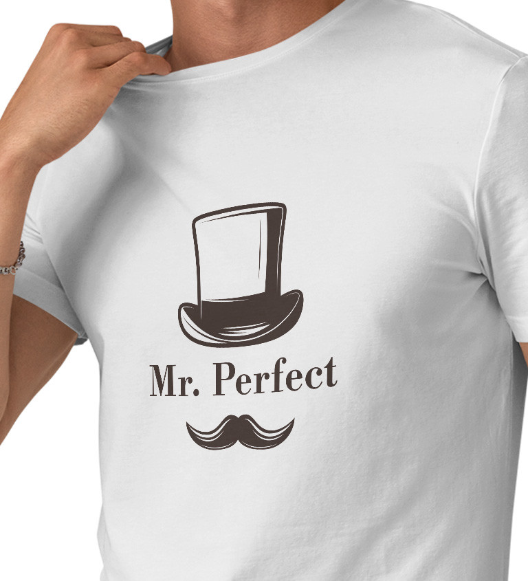 Pánské triko bílé - Mr. Perfect